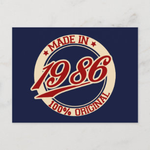 Geproduceerd in 1986 briefkaart