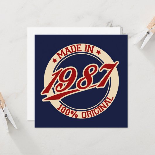 Geproduceerd in 1987 kaart (Voorkant / Achterkant in situ)