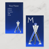 GEPRODUCEERDE BLUE GOLFER, GOLF-INSTRUCTURMONOGRAM VISITEKAARTJE (Voorkant / Achterkant)