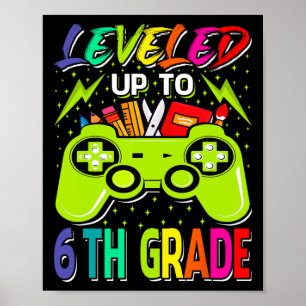 Gepromoveerd naar 6e klas gamer terug naar school poster