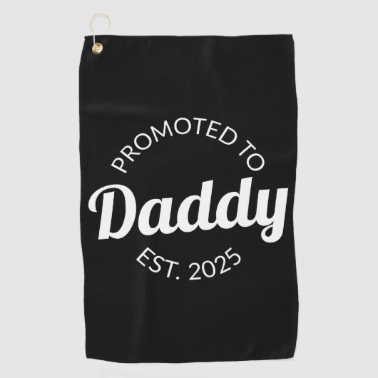 Gepromoveerd naar Daddy Est. 2025 I Golfhanddoek (Voorkant)