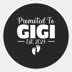 Gepromoveerd naar Gigi 2024 Gifts Zwangerschap Aan Ronde Sticker
