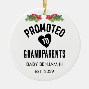 Gepromoveerd naar grootouders Gepersonaliseerde Ba Keramisch Ornament