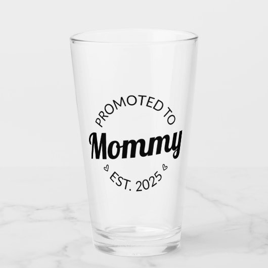 Gepromoveerd naar mama Est. 2025 I Glas (Voorkant)
