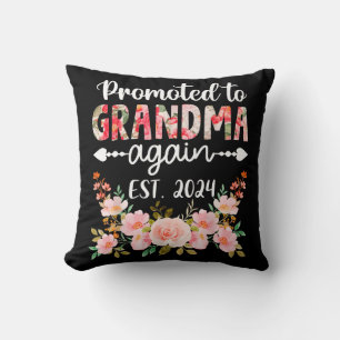 Gepromoveerd naar oma weer 2024 Bloemen Moederdag Kussen