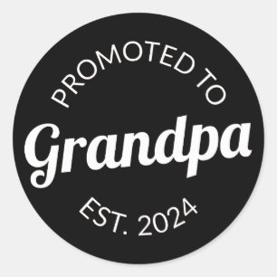 Gepromoveerd naar opa Est. 2024 I Ronde Sticker