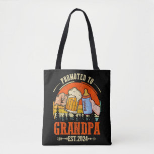 Gepromoveerd naar Opa Est 2024 Retro Fathers Day N Draagtas