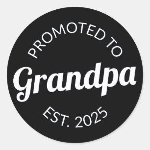 Gepromoveerd naar opa Est. 2025 I Ronde Sticker
