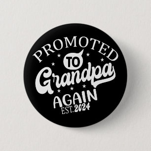 Gepromoveerd naar opa Opnieuw 2024 Nieuw Grandad G Ronde Button 5,7 Cm