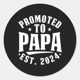 Gepromoveerd naar Papa 2024 1e keer Papa Ronde Sticker