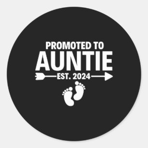 Gepromoveerd naar tante Est 2024 Moederdag Ronde Sticker