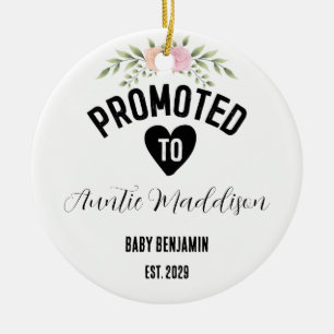Gepromoveerd naar Tante Gepersonaliseerde Baby Naa Keramisch Ornament