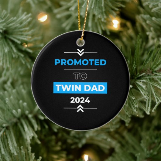 Gepromoveerd naar Twin Dad 2024 Keramisch Ornament (Boom)