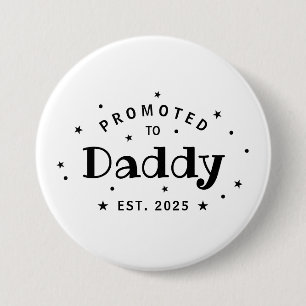 Gepromoveerd tot Daddy Gepersonaliseerde Vader Gif Ronde Button 7,6 Cm