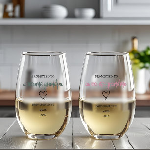 Gepromoveerd tot Geweldige grootouders Wijnglas Zonder Voet
