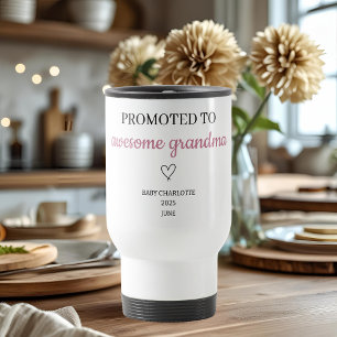 Gepromoveerd tot Geweldige oma gepersonaliseerd Reisbeker