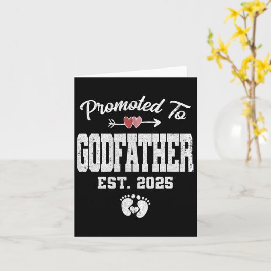 Gepromoveerd tot Godfather Est 2025 Funny First Ti Kaart (Gele Bloem)
