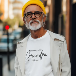 Gepromoveerd tot Grandpa EST 2025 Nieuw opa cade T-shirt