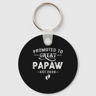 Gepromoveerd tot Great Papaw EST 2026 Zwangerschap Sleutelhanger