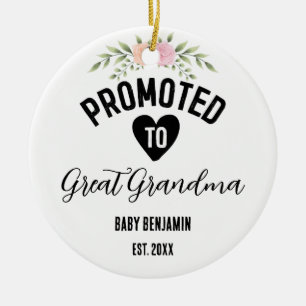 Gepromoveerd tot Grote Oma Gepersonaliseerde Baby Keramisch Ornament
