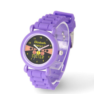 Gepromoveerd tot grote zus naam gele perzik horloge