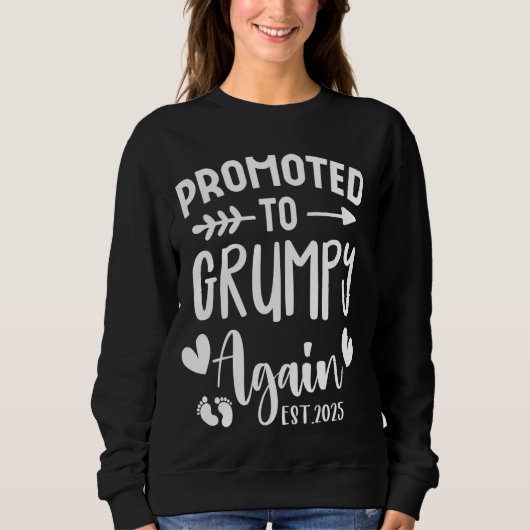 Gepromoveerd tot GRUMPY Again EST 2025 Schattigee Trui (Voorkant)