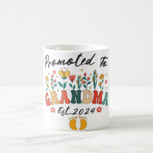 Gepromoveerd tot Oma Est. 2024 Grootouders BabyMug