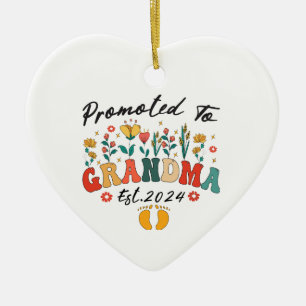 Gepromoveerd tot Oma Est. 2024 GrootoudersOrnament Keramisch Ornament