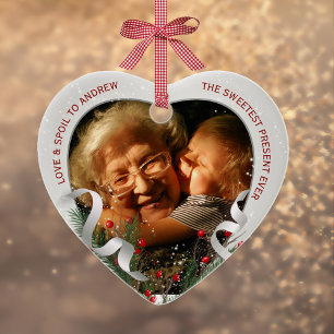 Gepromoveerd tot Oma Silver Lijst 2 Foto's Keramisch Ornament