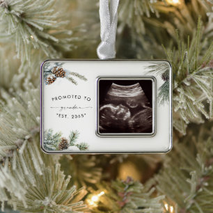 Gepromoveerd tot Oma Ultrasound Christmas Verzilverd Kader Ornament