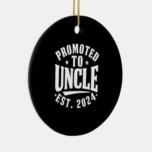 Gepromoveerd tot oom 2024 zwangerschap Aankondigin Keramisch Ornament (Rechts)