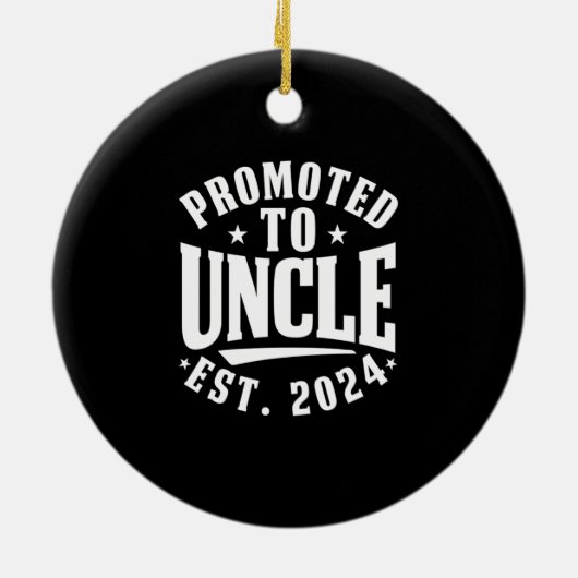 Gepromoveerd tot oom 2024 zwangerschap Aankondigin Keramisch Ornament (Achterkant)