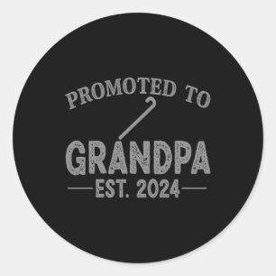 Gepromoveerd tot opa 2024 voor zwangerschap baby a ronde sticker
