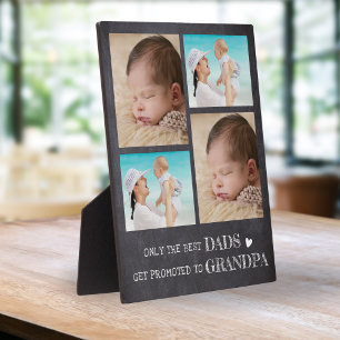 Gepromoveerd tot Opa 4 foto Rustiek schoolbord Fotoplaat