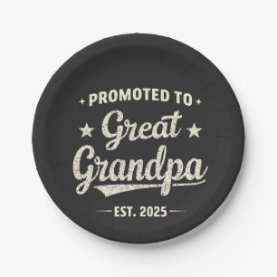 Gepromoveerd tot overgrootvader 2025 Familie Gift Papieren Bordje
