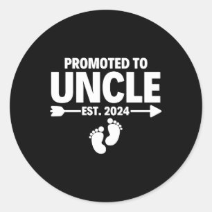 Gepromoveerd tot Uncle Est 2024 Vaderdag Ronde Sticker