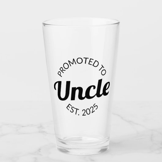 Gepromoveerd tot Uncle Est. 2025 I Glas (Voorkant)