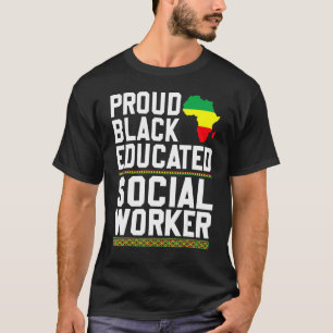 Gepromoveerd zwart maatschappelijk werker sterk zw t-shirt