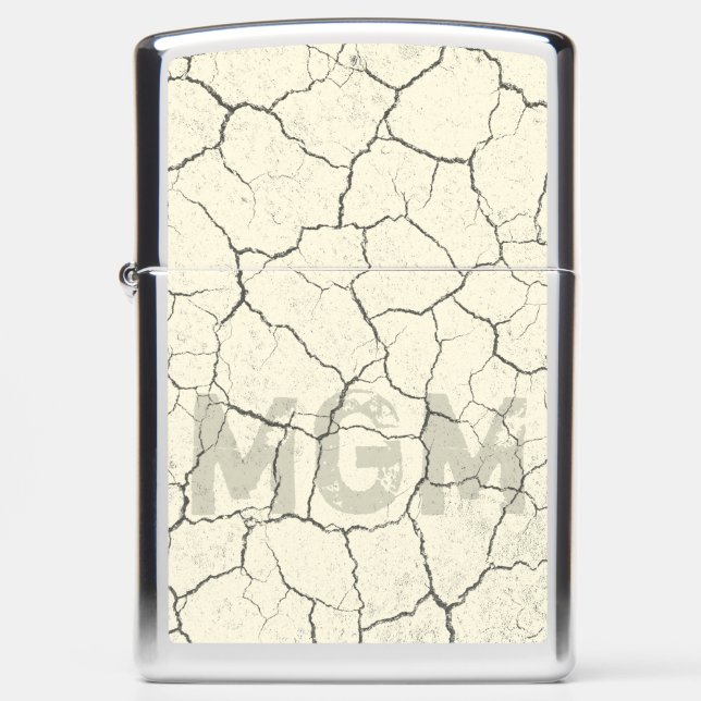 Gepropt Bone White Monogrammed Zippo Lighter (Voorkant)