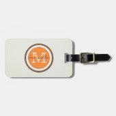 Geptextureerd Oranje monogram crèmeachtergrond Bagagelabel (Voorkant horizontaal)