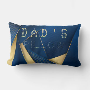 Geptextureerde achtergrondstripes Blauw en Goud Kussen