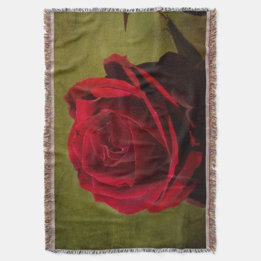 Geptextureerde rode rozenbeugel deken (Voorkant Verticaal)