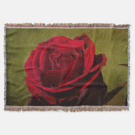 Geptextureerde rode rozenbeugel deken
