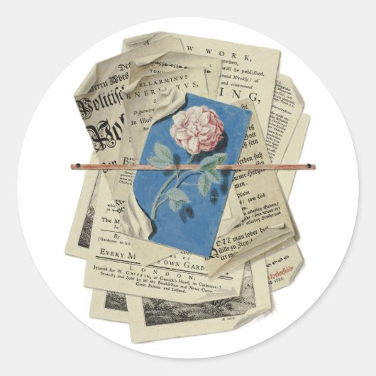 Gepubliceerde berichten en Prints Scrapbooking Art Ronde Sticker (Voorkant)