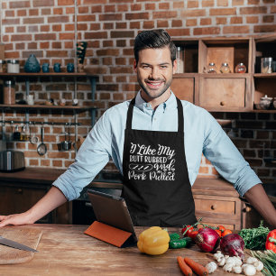 Gepulpeerd varkensvlees BBQ - groot zwart pron Schort