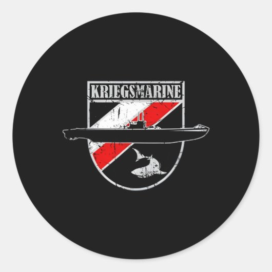 Ger WW2 Kriegsmarine embleem in de zak U-boot P Ronde Sticker (Voorkant)