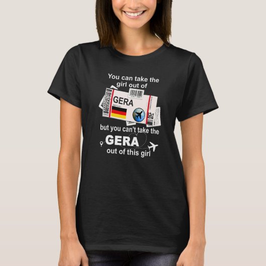 Gera Boarding Pass Gera Girl Gera T-shirt (Voorkant)