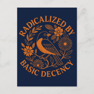 Geradicaliseerd door Basic Decency Bird Design Feestdagenkaart