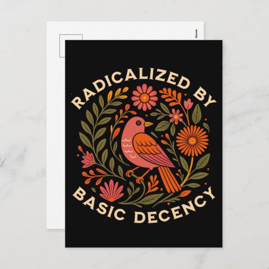 Geradicaliseerd door Basic Decency Bird Feestdagenkaart (Voorkant / Achterkant)