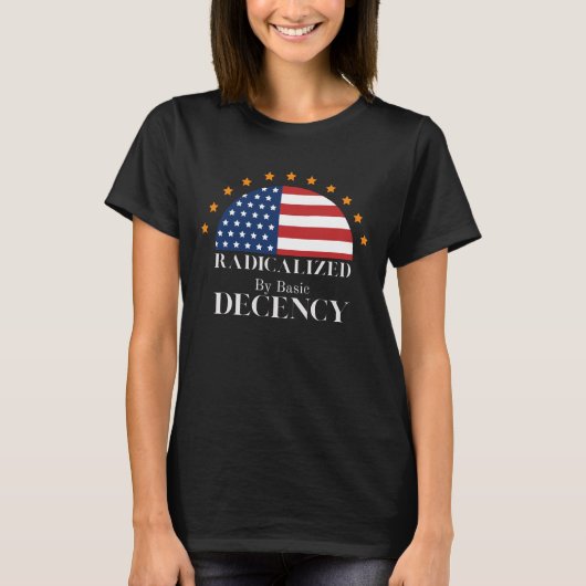 Geradicaliseerd door Basic Decency USA Flag T-shirt (Voorkant)
